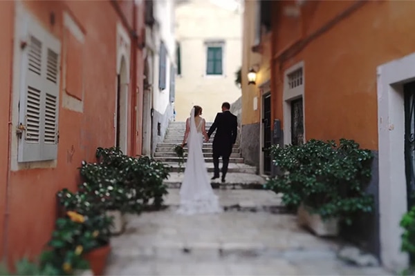 Beautiful video of a summer wedding in Corfu with rustic elements and impressive flower design | Charlotte & Alexandros