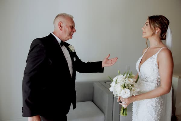 Classic Timeless Wedding By The Sea White Blooms