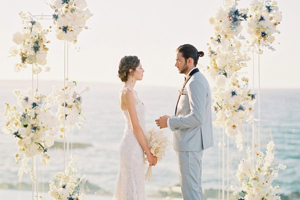 Coastal styled shoot with ethereal blooms at Abaton Island Resort