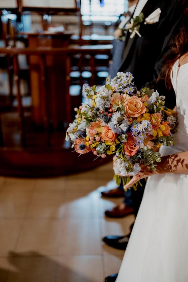 Colorful Floral Details Destination Wedding Greece