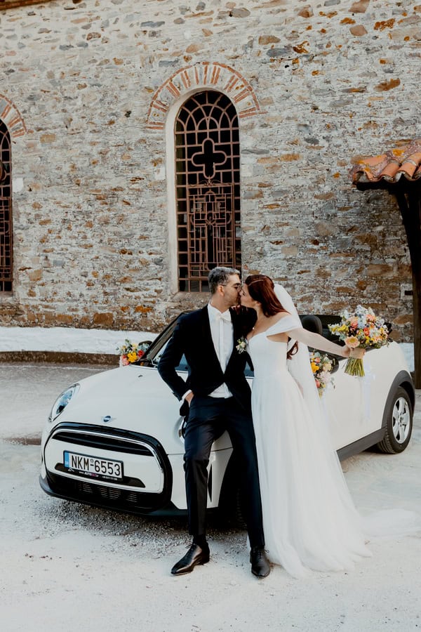 Colorful Floral Details Destination Wedding Greece