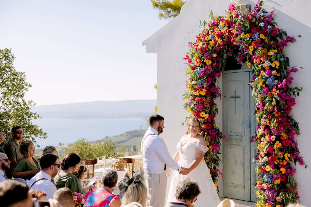 Colorful wedding in Kefalonia with gorgeous florals | Courtney & Daniel