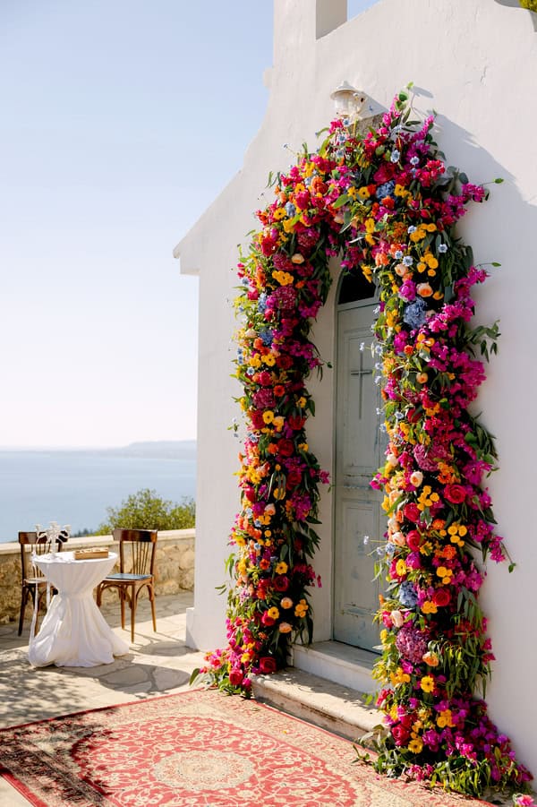 Colorful Wedding Kefalonia Gorgeous Florals