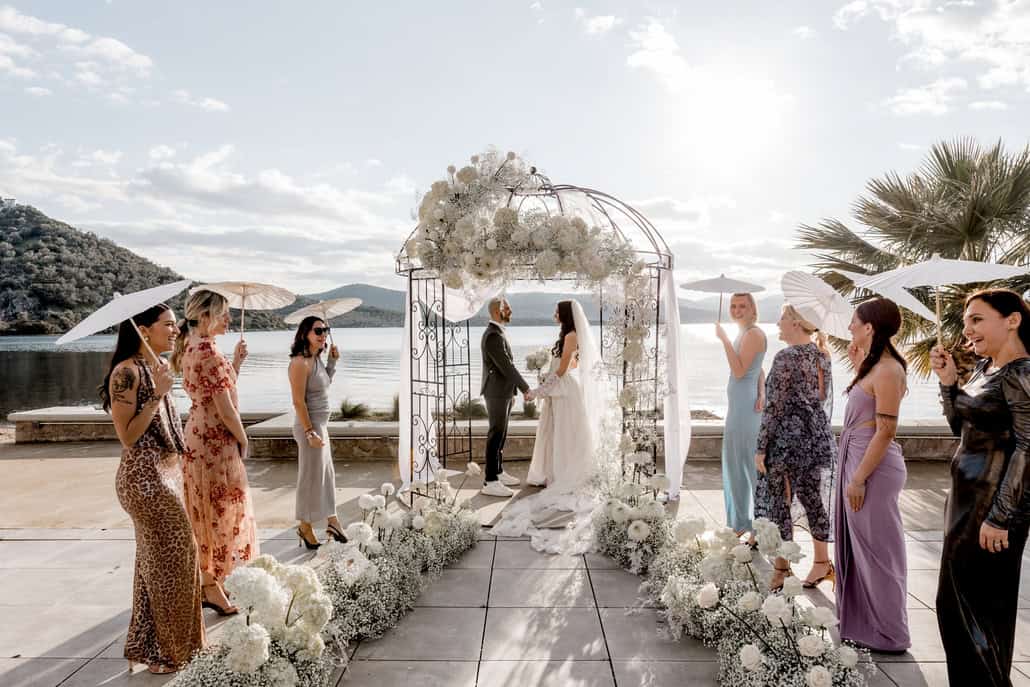 Dreamy styled shoot with lush florals at Zaira Hotel in Lesvos