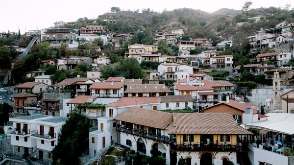 Pastel Colored Wedding Ceremony Stone Bridge Casale Panayiotis