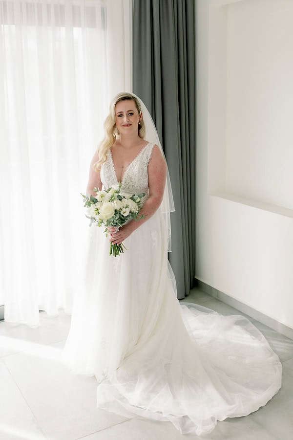 Romantic Seaside Wedding Chania Elegant White Florals