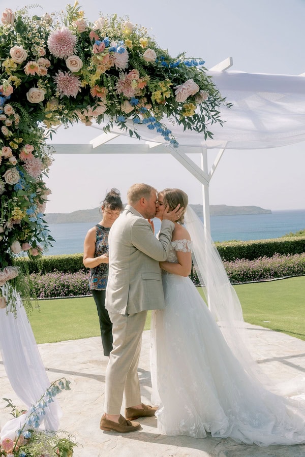 Seaside Celebration In Crete Filled With Vibrant Florals