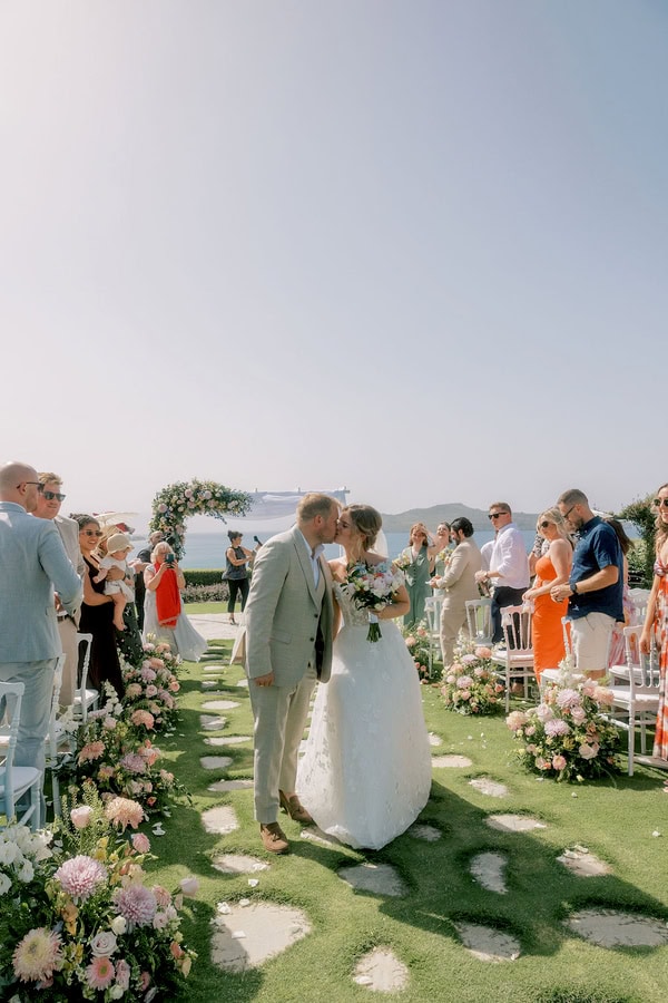 Seaside Celebration In Crete Filled With Vibrant Florals